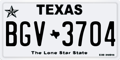 TX license plate BGV3704