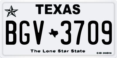 TX license plate BGV3709