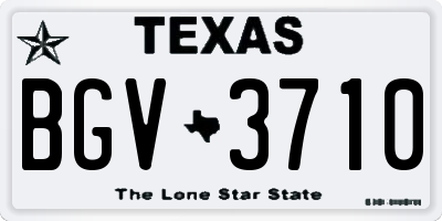 TX license plate BGV3710