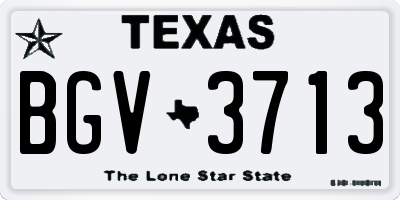 TX license plate BGV3713