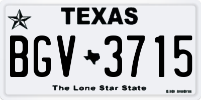TX license plate BGV3715