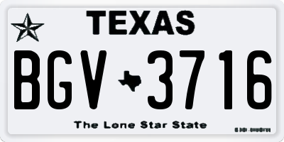 TX license plate BGV3716