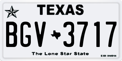 TX license plate BGV3717