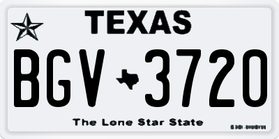 TX license plate BGV3720