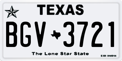 TX license plate BGV3721