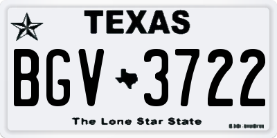 TX license plate BGV3722