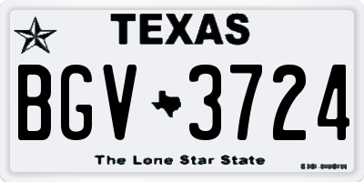 TX license plate BGV3724