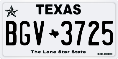 TX license plate BGV3725