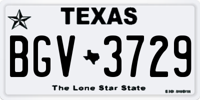TX license plate BGV3729