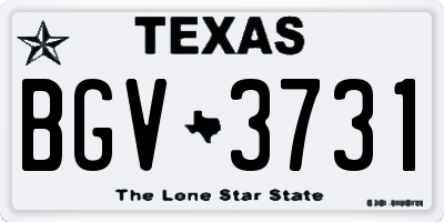 TX license plate BGV3731
