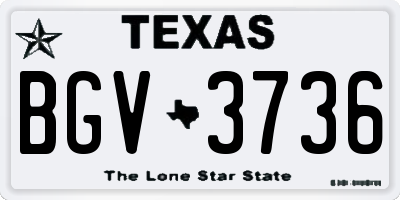 TX license plate BGV3736