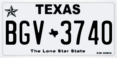 TX license plate BGV3740