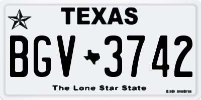 TX license plate BGV3742