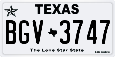 TX license plate BGV3747