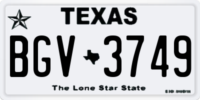 TX license plate BGV3749