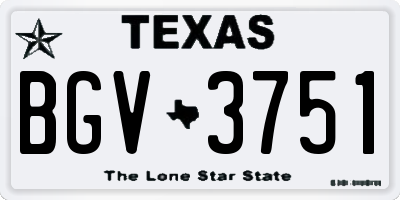 TX license plate BGV3751