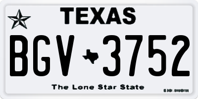 TX license plate BGV3752