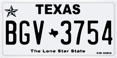 TX license plate BGV3754