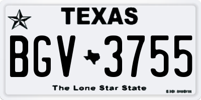 TX license plate BGV3755