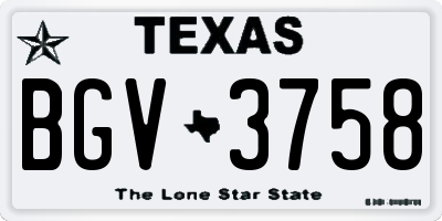 TX license plate BGV3758