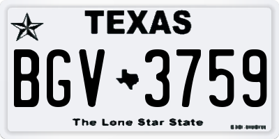 TX license plate BGV3759
