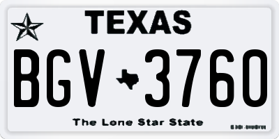 TX license plate BGV3760