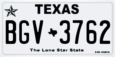 TX license plate BGV3762