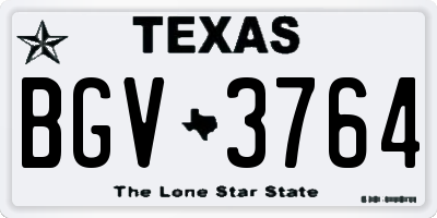 TX license plate BGV3764