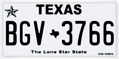 TX license plate BGV3766