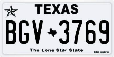 TX license plate BGV3769