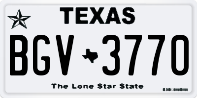 TX license plate BGV3770