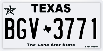TX license plate BGV3771