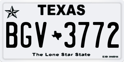 TX license plate BGV3772