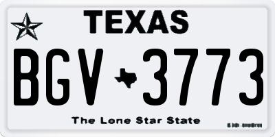 TX license plate BGV3773