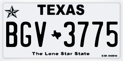TX license plate BGV3775