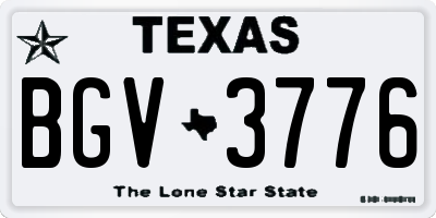 TX license plate BGV3776