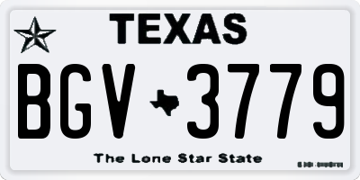 TX license plate BGV3779
