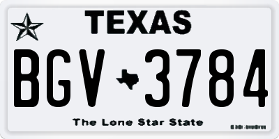 TX license plate BGV3784