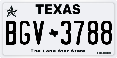 TX license plate BGV3788