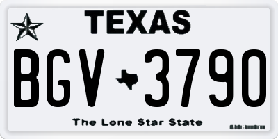 TX license plate BGV3790