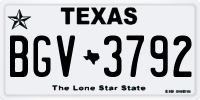 TX license plate BGV3792
