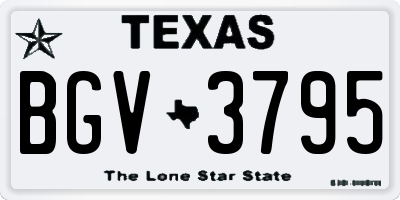 TX license plate BGV3795