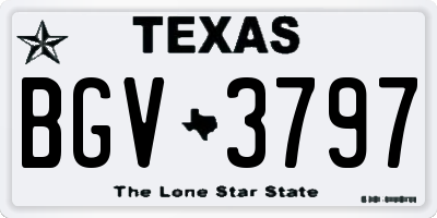 TX license plate BGV3797