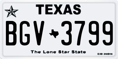 TX license plate BGV3799