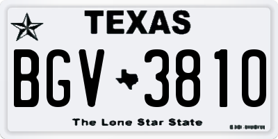 TX license plate BGV3810