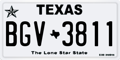 TX license plate BGV3811