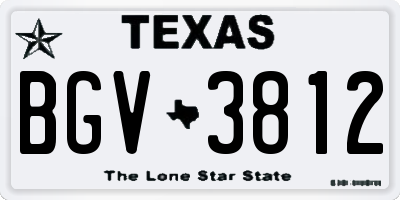 TX license plate BGV3812