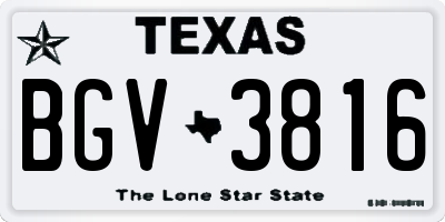 TX license plate BGV3816