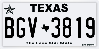 TX license plate BGV3819
