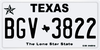 TX license plate BGV3822